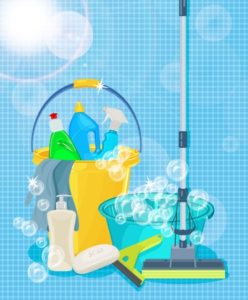 37153295 - poster design for cleaning service and cleaning supplies. cleaning kit icons